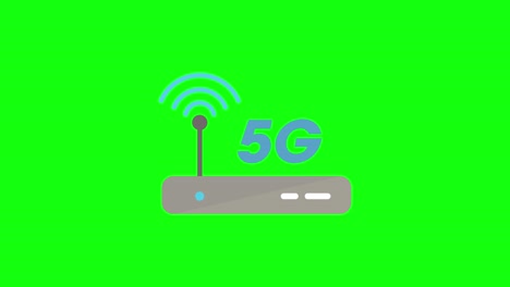 5g-Router-Modem-Symbol-Grüner-Bildschirm